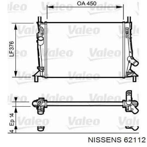 Радіатор основний Nissens 62112 ціна, від 59.06 USD