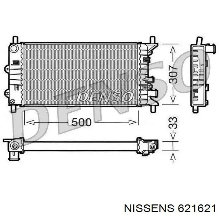621621 Nissens Радіатор охолодження двигуна