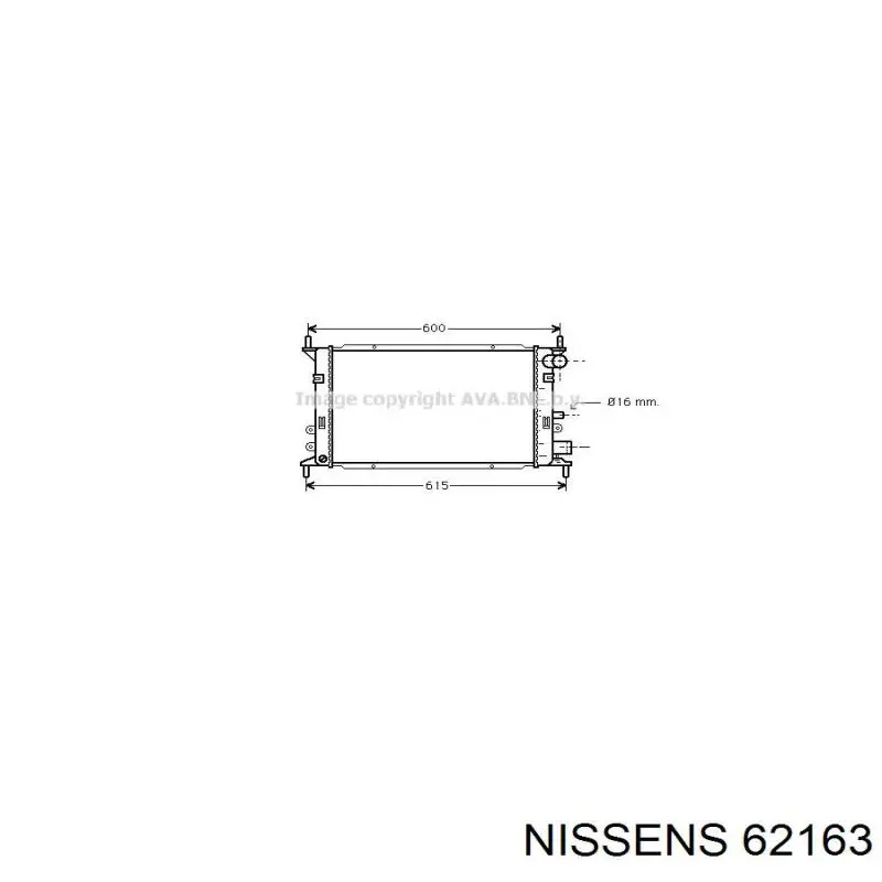 62163 Nissens радіатор охолодження двигуна