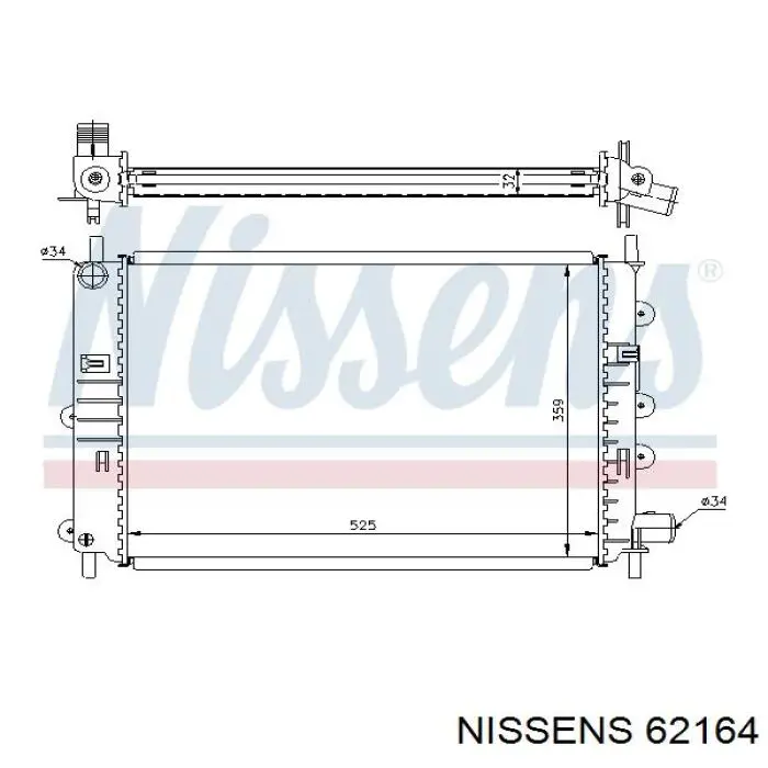 62164 Nissens радіатор охолодження двигуна