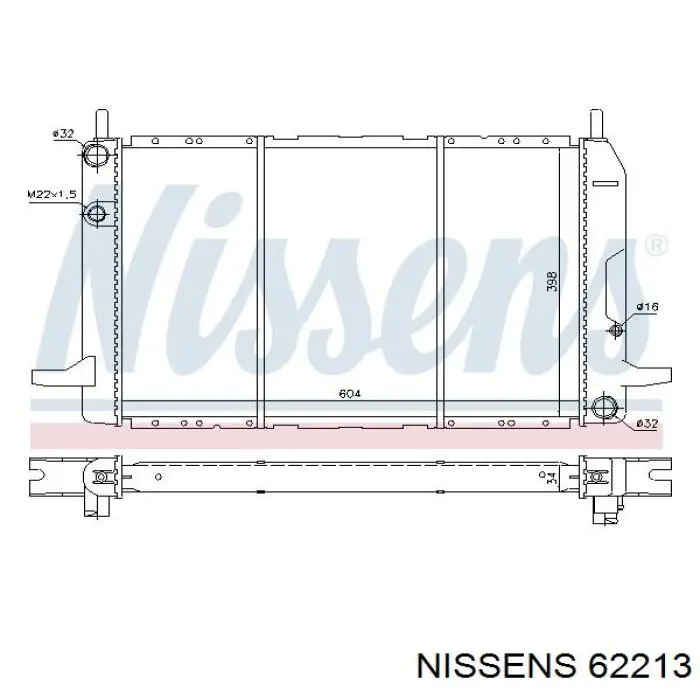 62213 Nissens радіатор охолодження двигуна