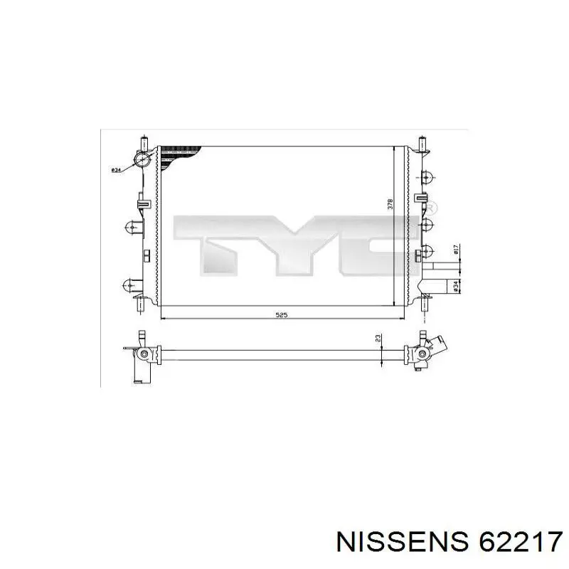 62217 Nissens радіатор охолодження двигуна
