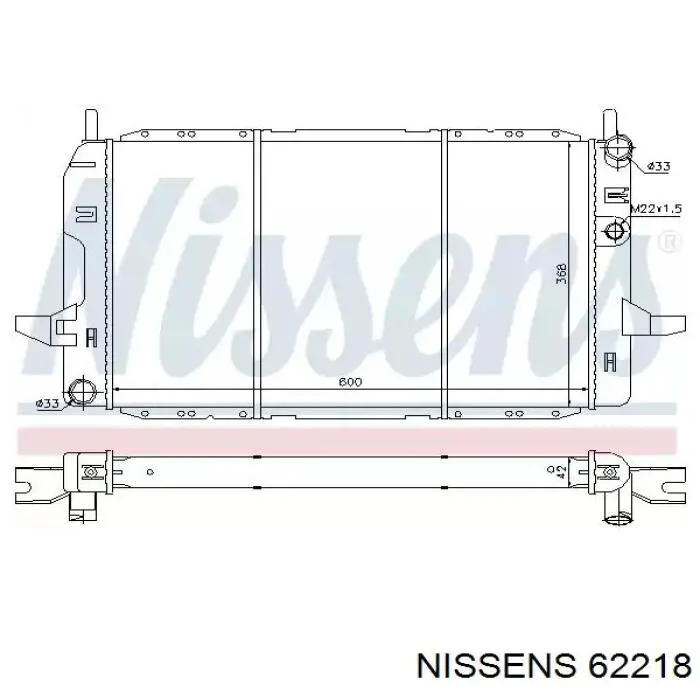 Купити 62218 Nissens Радіатор двигуна