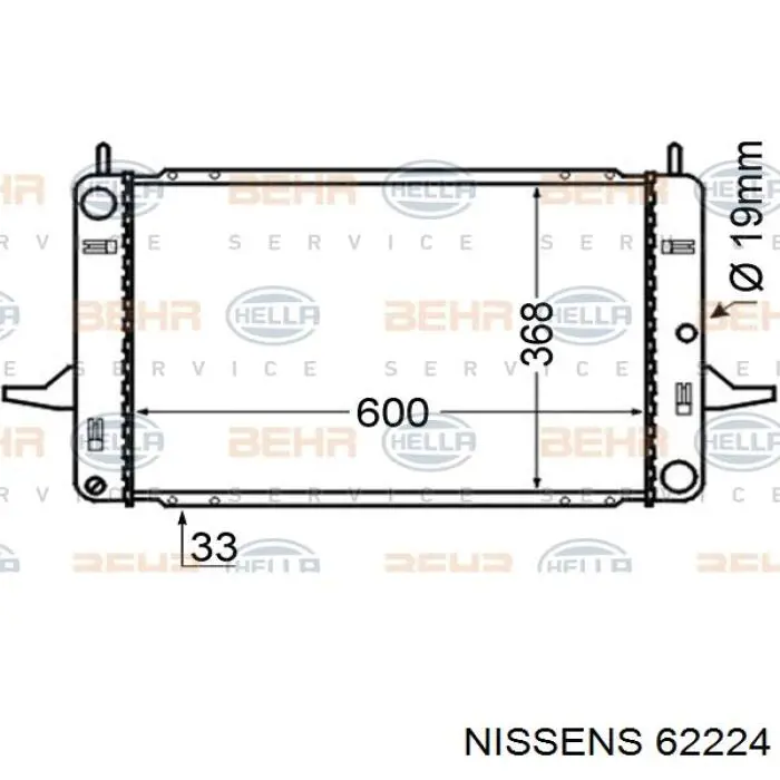 62224 Nissens радіатор охолодження двигуна