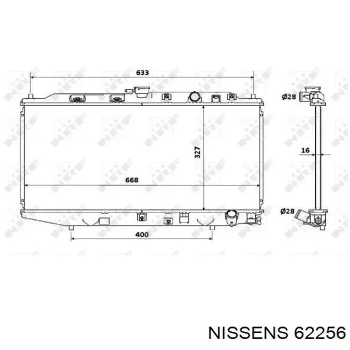 62256 Nissens радіатор охолодження двигуна