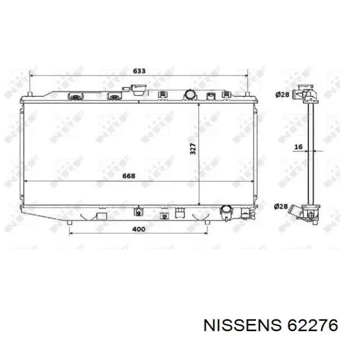 62276 Nissens радіатор охолодження двигуна