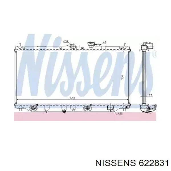 Радіатор основний Nissens 622831 ціна, від 90.32 USD