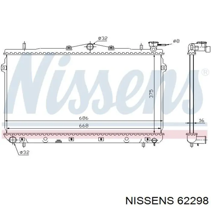 62298 Nissens радіатор охолодження двигуна