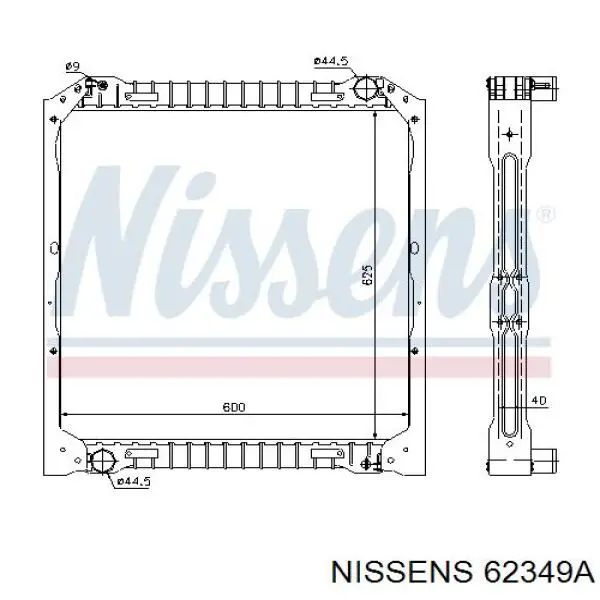 62349A Nissens радіатор охолодження двигуна