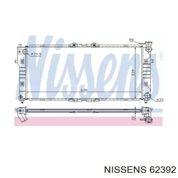 Купити 62392 Nissens Радіатор двигуна