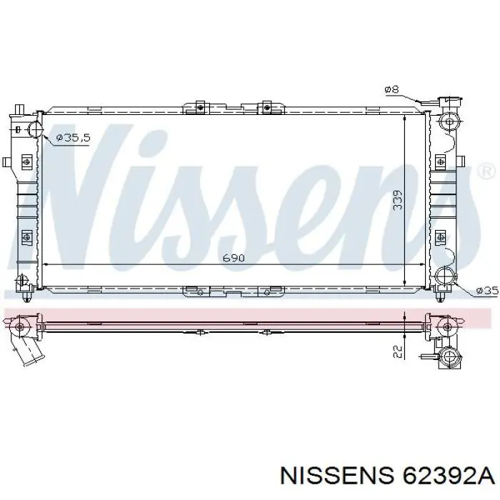 62392A Nissens радіатор охолодження двигуна