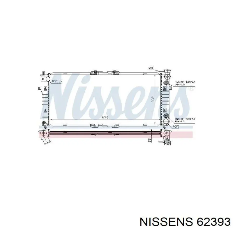 62393 Nissens радіатор охолодження двигуна