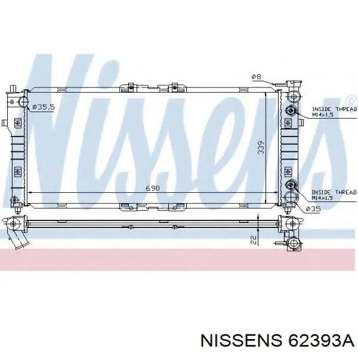 62393A Nissens радіатор охолодження двигуна