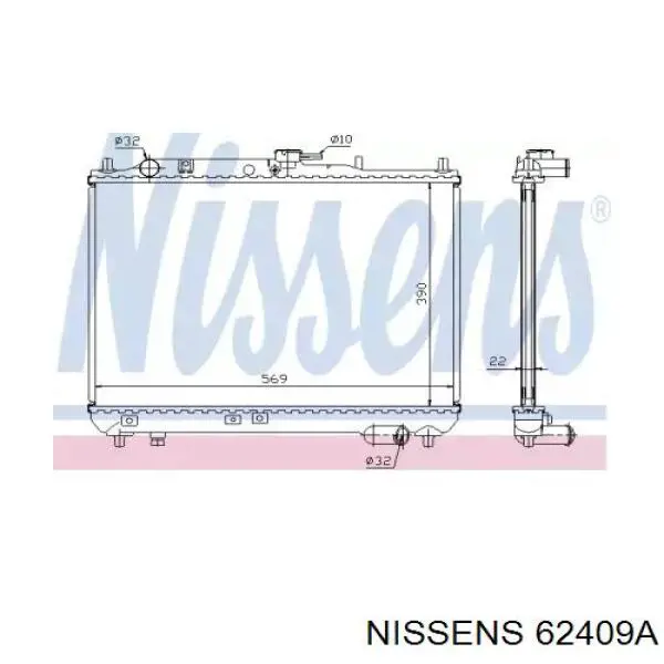 62409A Nissens радіатор охолодження двигуна