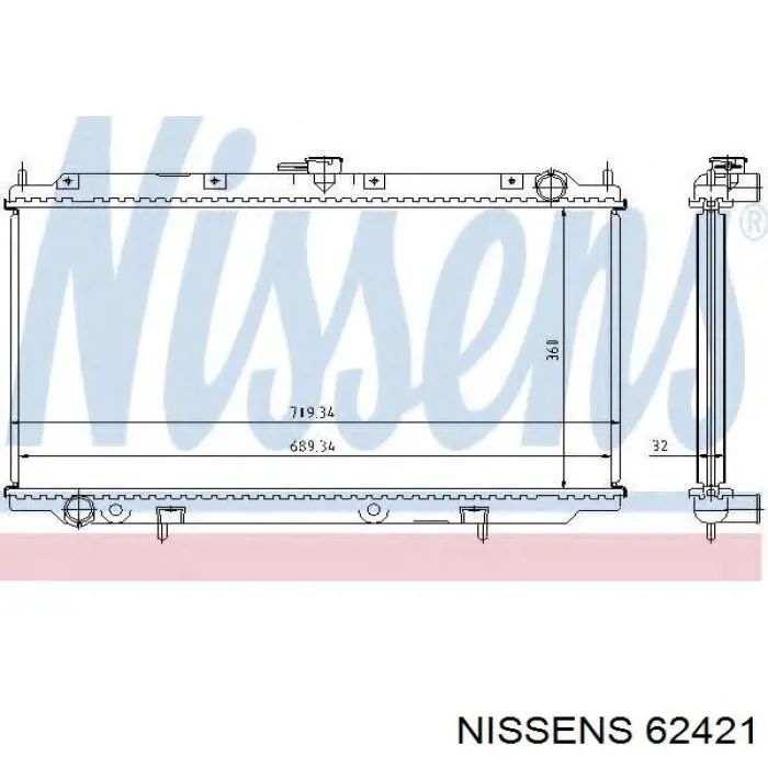62421 Nissens радіатор охолодження двигуна