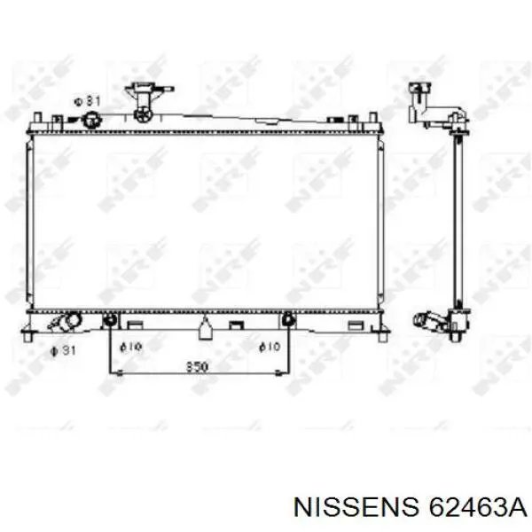 Радіатор основний Nissens 62463A ціна, від 87.57 USD