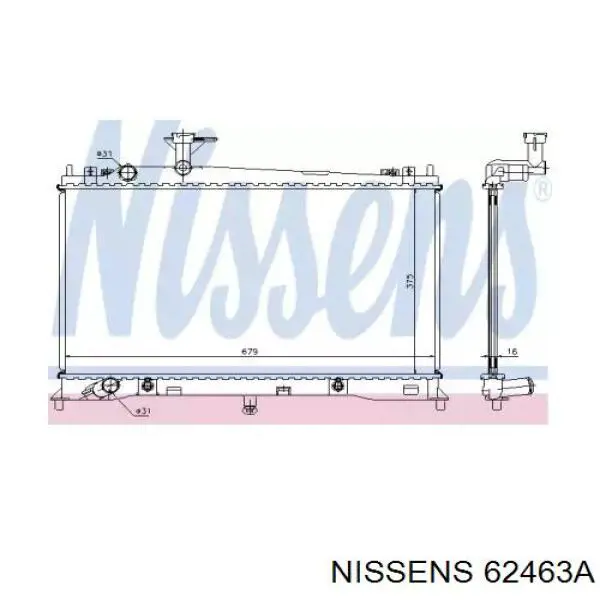 Купити 62463A Nissens Радіатор двигуна