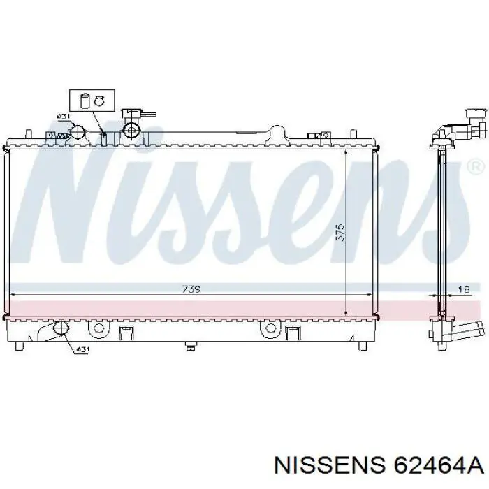 62464A Nissens радіатор охолодження двигуна