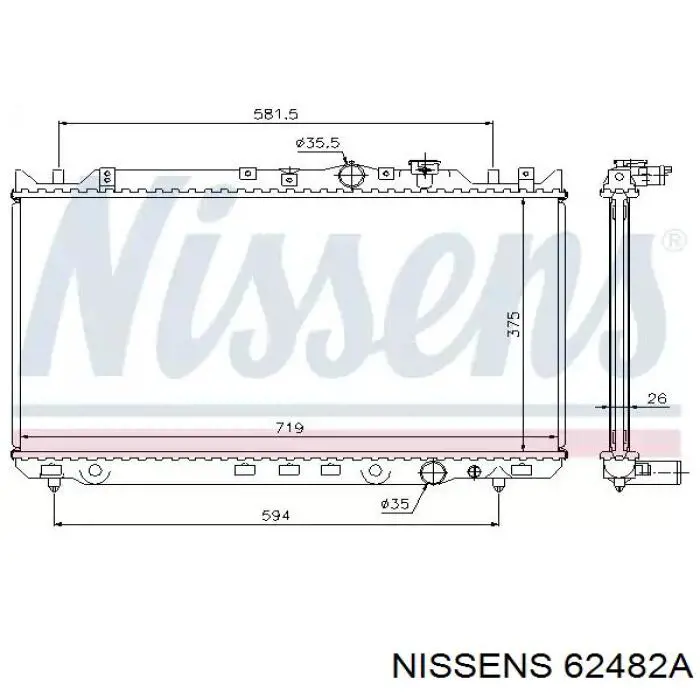 Радіатор NIS62482A Nissens