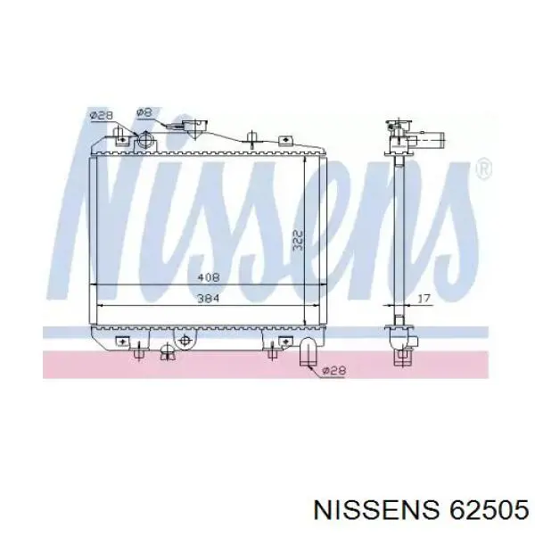 62505 Nissens Радіатор охолодження двигуна