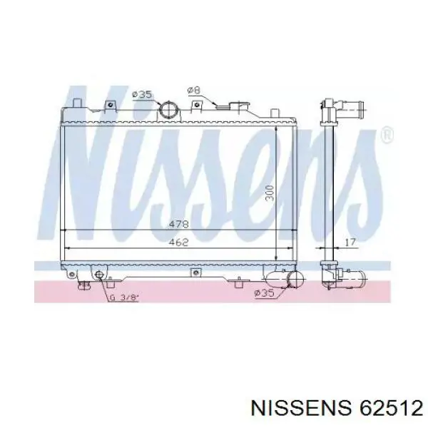 62512 Nissens радіатор охолодження двигуна