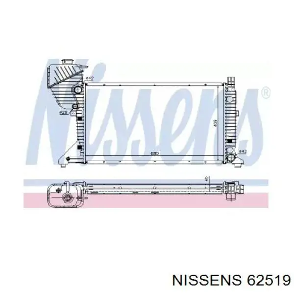 Купити 62519 Nissens Радіатор двигуна