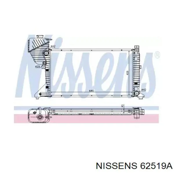 62519A Nissens Радіатор охолодження двигуна