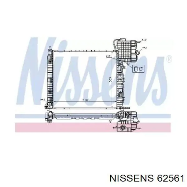 Купити 62561 Nissens Радіатор двигуна