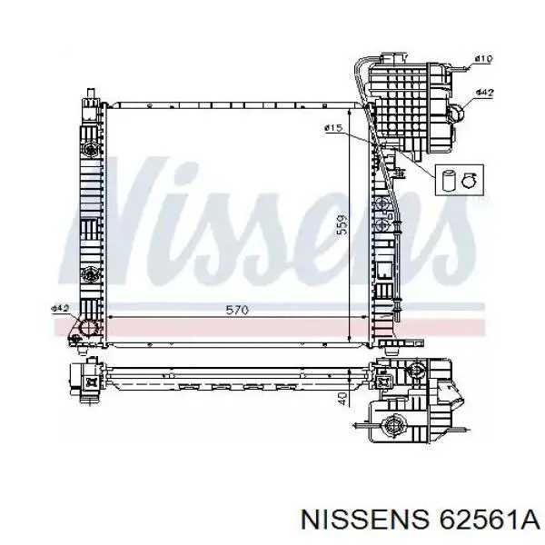 62561A Nissens радіатор охолодження двигуна