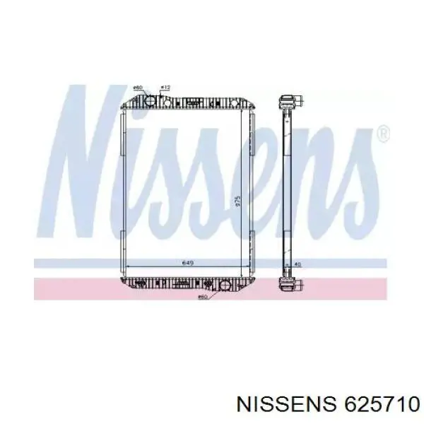 Радіатор основний Nissens 625710 ціна, від 445.40 USD