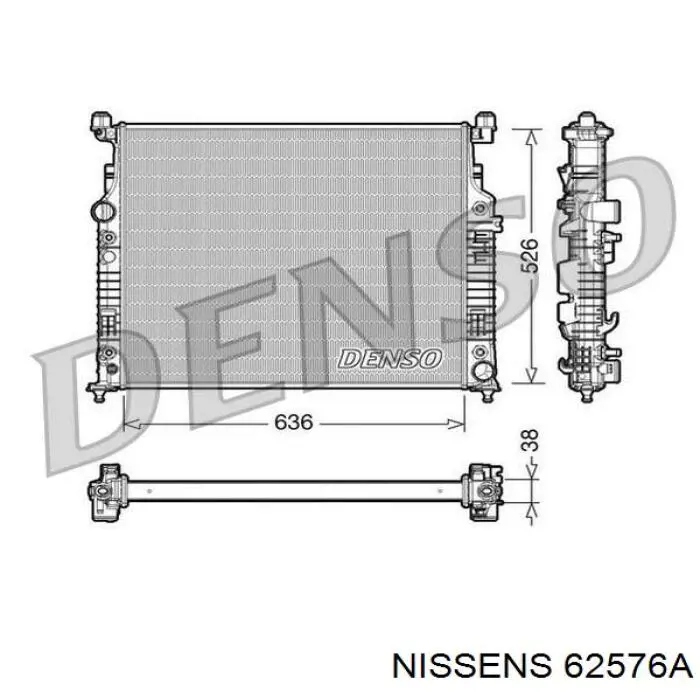 Радіатор охолодження двигуна 62576A Nissens