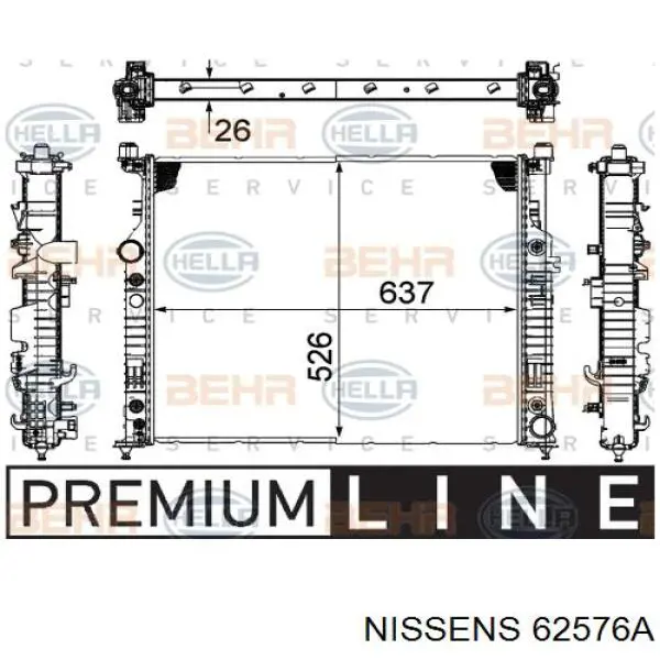 Радіатор основний Nissens 62576A ціна, від 221.16 USD