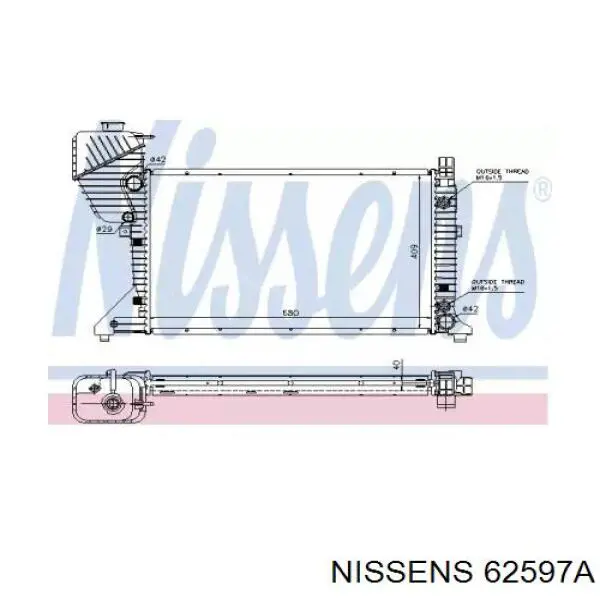 Радіатор 62597A Nissens
