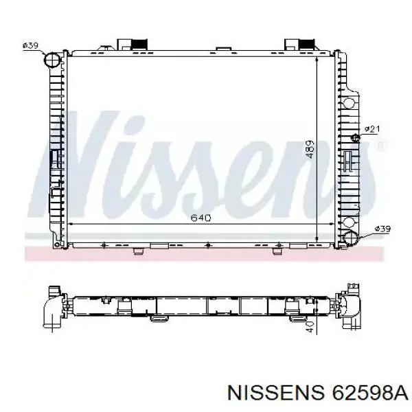 62598A Nissens радіатор охолодження двигуна