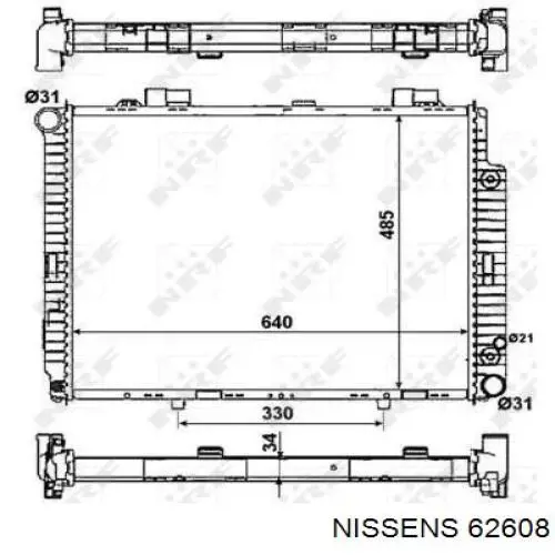 62608 Nissens радіатор охолодження двигуна