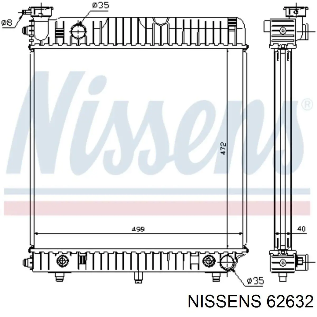 62632 Nissens радіатор охолодження двигуна