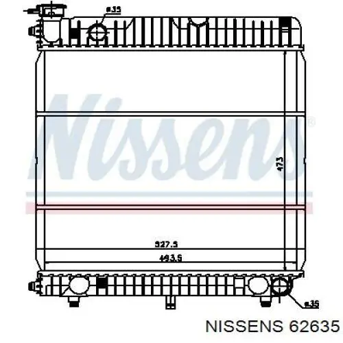 62635 Nissens радіатор охолодження двигуна