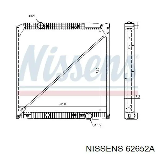 62652A Nissens радіатор охолодження двигуна