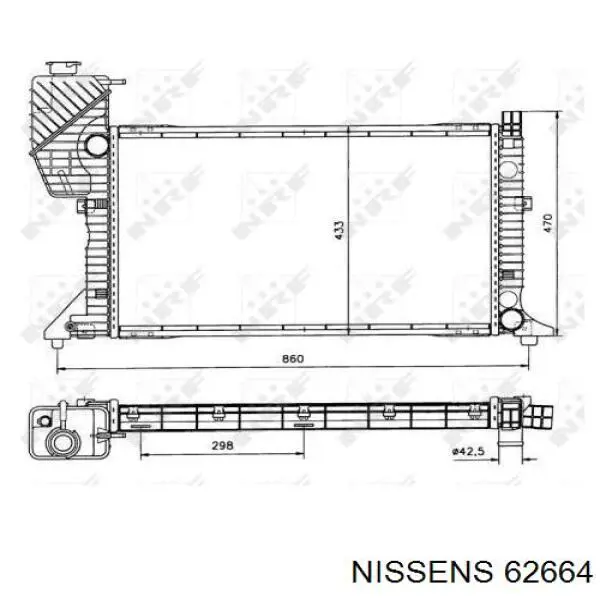 Купити 62664 Nissens Радіатор двигуна