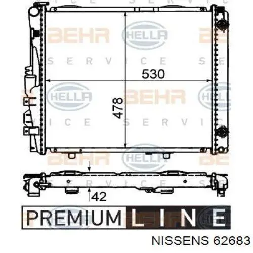 Купити 62683 Nissens Радіатор двигуна