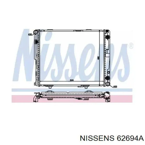 Купити 62694A Nissens Радіатор двигуна