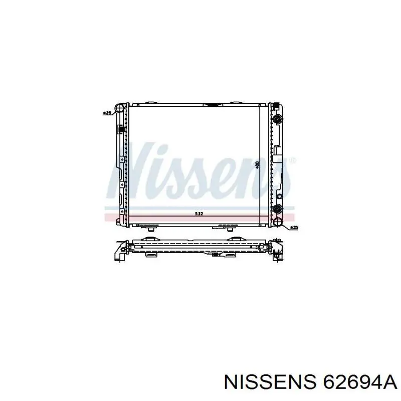 Радіатор основний Nissens 62694A ціна, від 212.86 USD