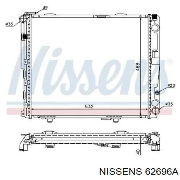 Радіатор охолодження двигуна 62696A Nissens