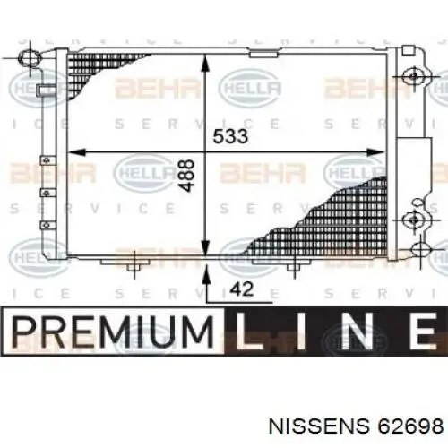 Радіатор охолодження двигуна 62698 Nissens