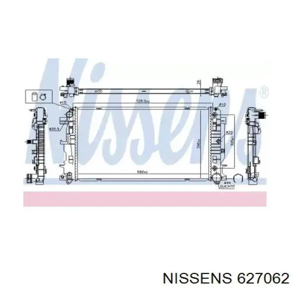 627062 Nissens радіатор охолодження двигуна