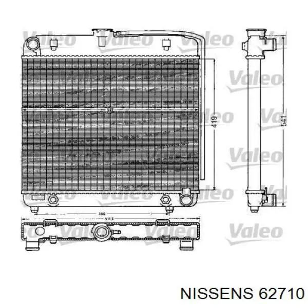 Радіатор охолодження двигуна 62710 Nissens