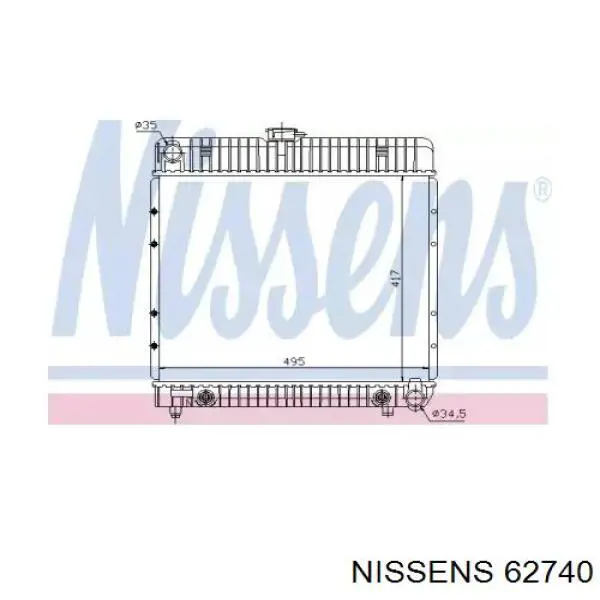 62740 Nissens Радіатор охолодження двигуна