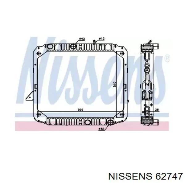 62747 Nissens радіатор охолодження двигуна