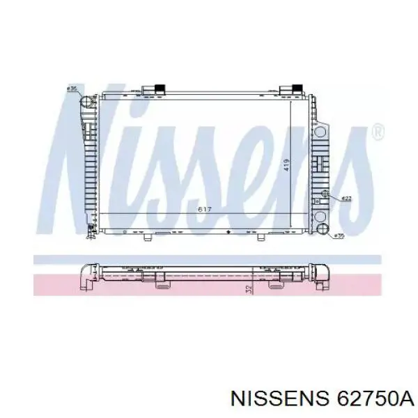 62750A Nissens Радіатор охолодження двигуна