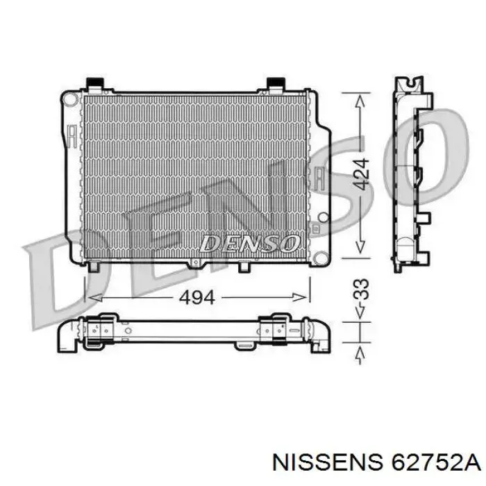 62752A Nissens радіатор охолодження двигуна